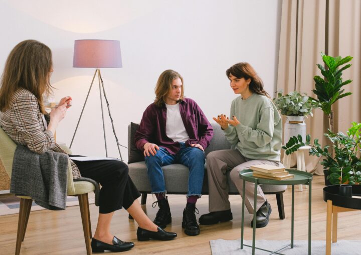 Photo of a solicitor speaking with aa client via a translator