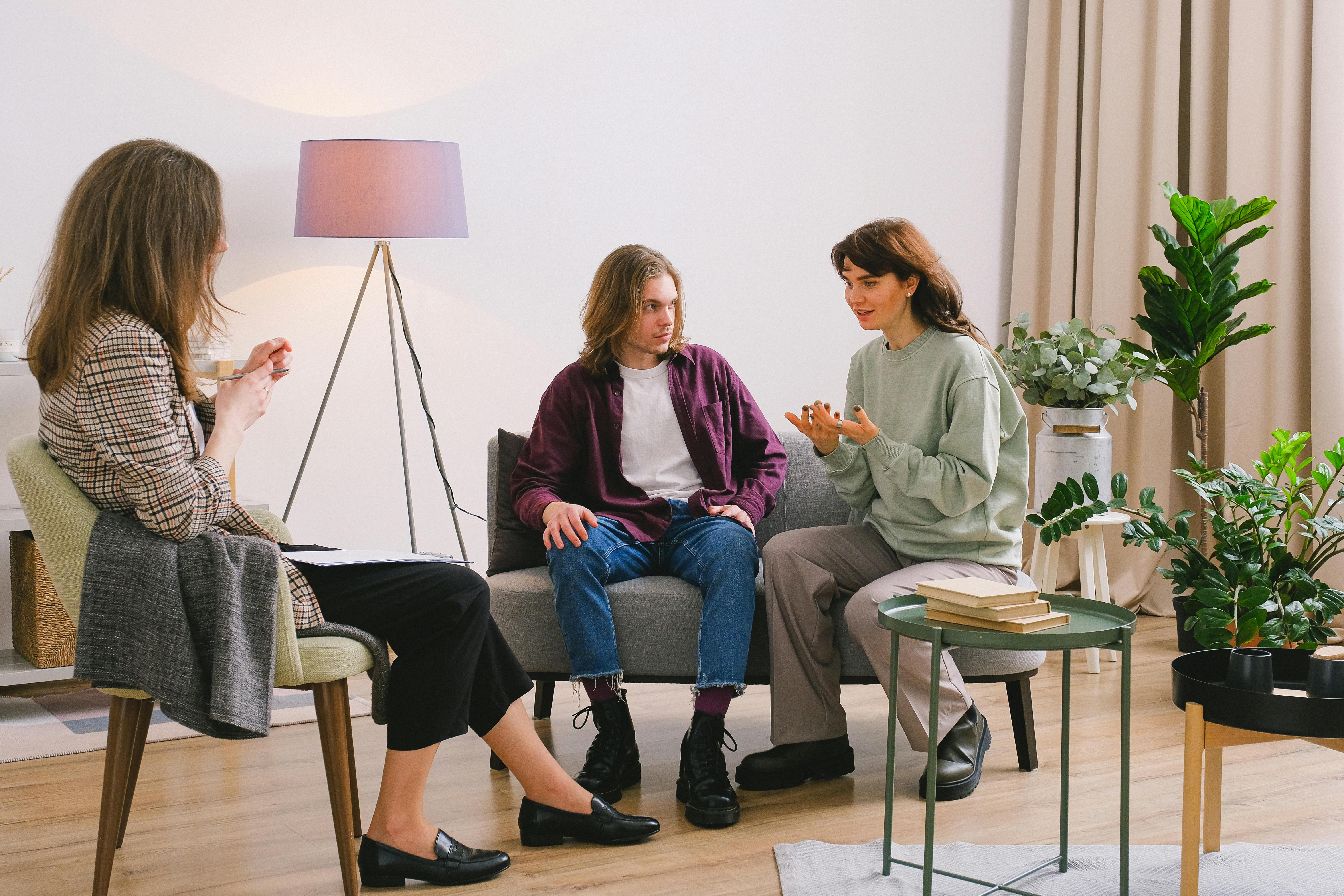 Photo of a solicitor speaking with aa client via a translator